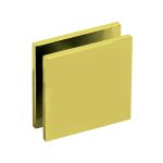 Wall-to-Glass Square Edge Clamp – Polished Brass