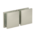 Glass-to-Glass Adjustable Square Edge Clamp – Brushed Nickel