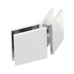 Glass-to-Glass 135 Degree Square Edge Clamp – Chrome Polished