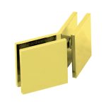 Glass-to-Glass 135 Degree Square Edge Clamp – Polished Brass