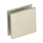 Oversized Wall-to-Glass Square Edge Clamp – Brushed Nickel