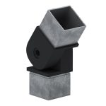 Square Adjustable Angle Connector for 1-9/16″ Tube S.S316 – Matte Black