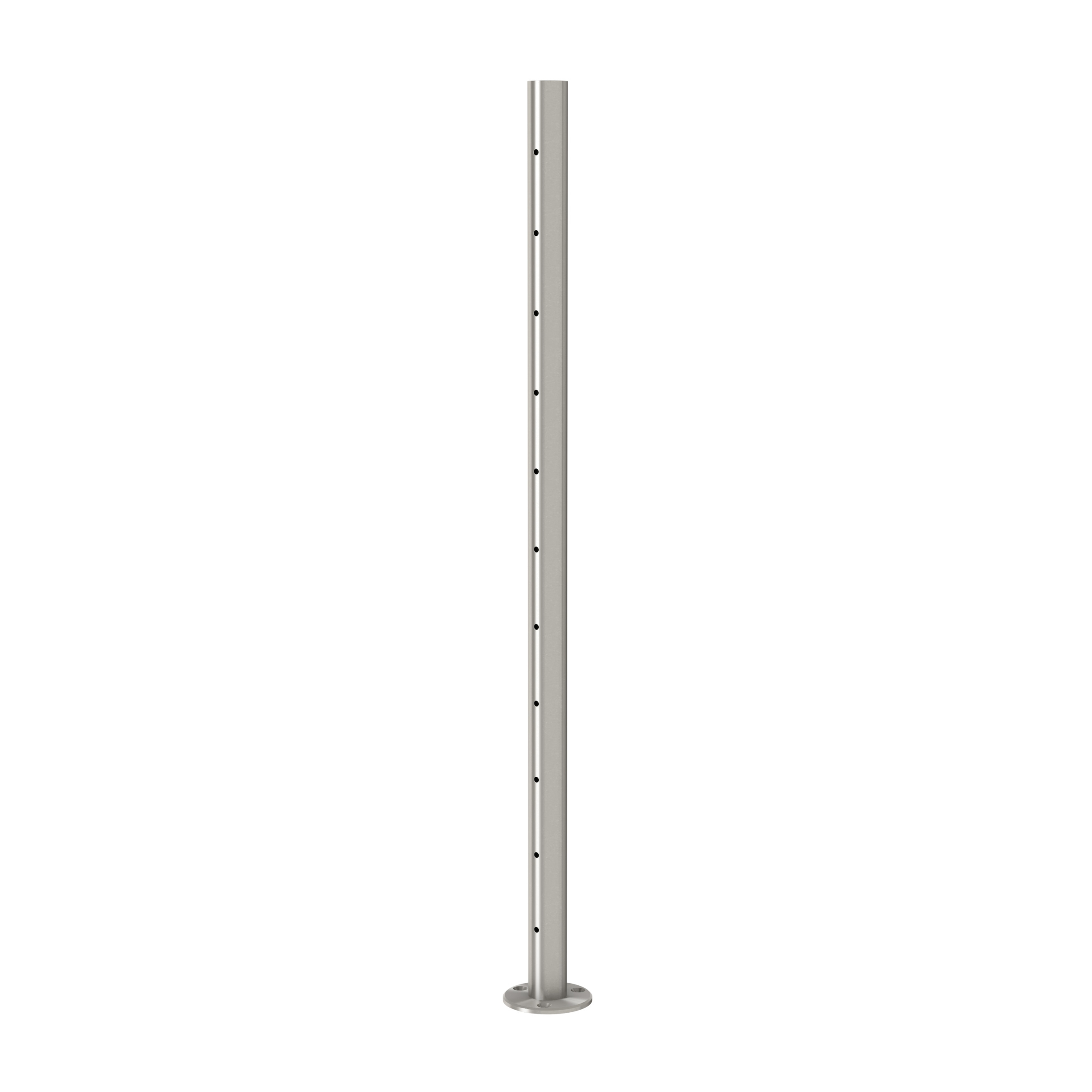 39 1/2" Round Cable Railing Post - Brushed Stainless