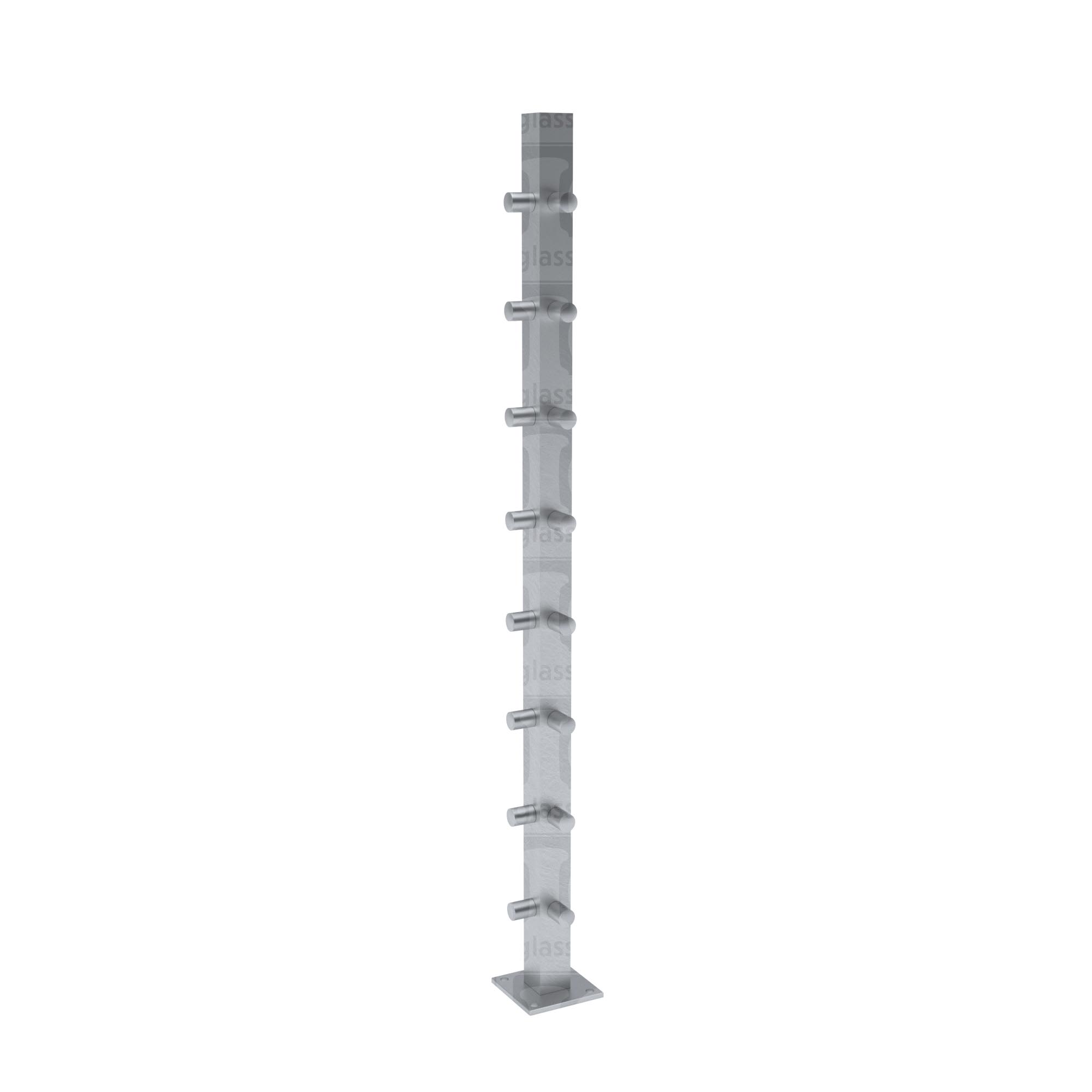 39 1/2” Round Corner Rod Railing Post - Polished Stainless