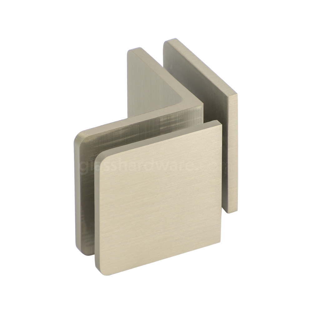 Glass-to-Glass 90 Degree Clamp – Brushed Nickel