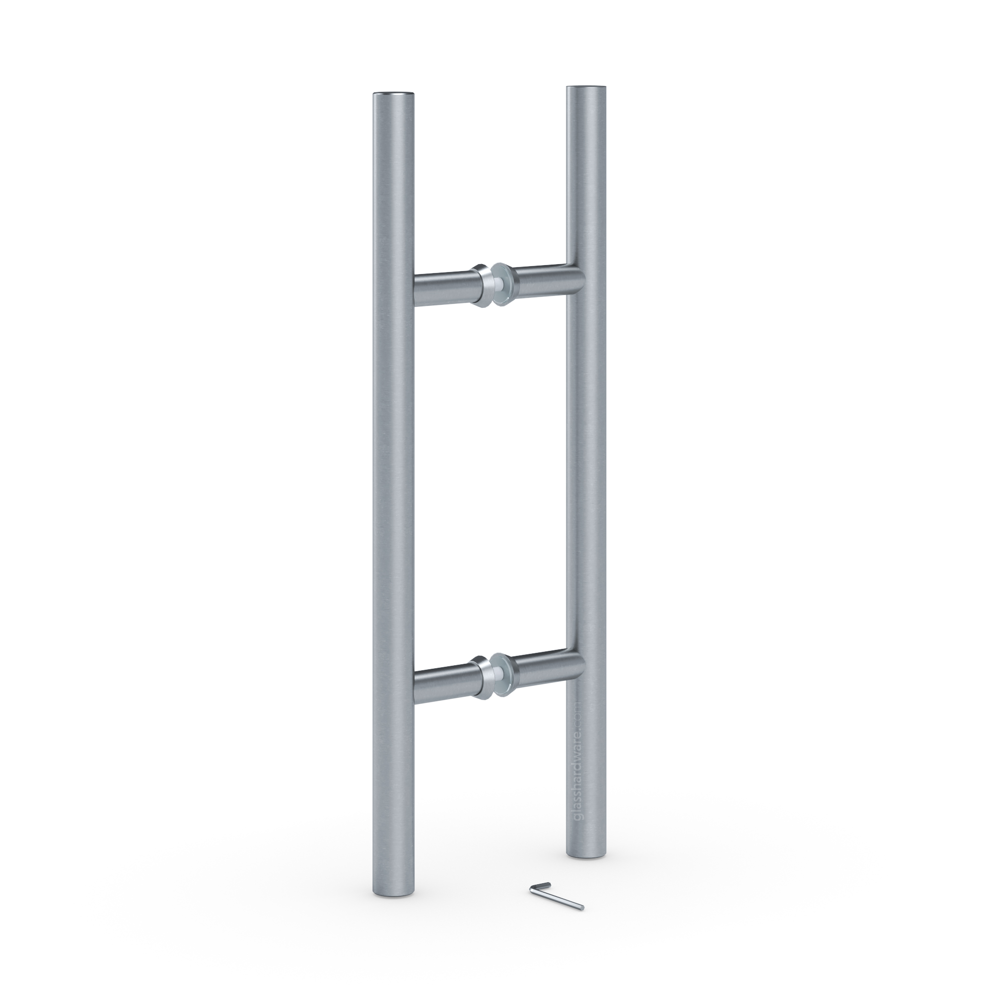 24" Back-to-Back Round Commercial Ladder Handle - Brushed Stainless