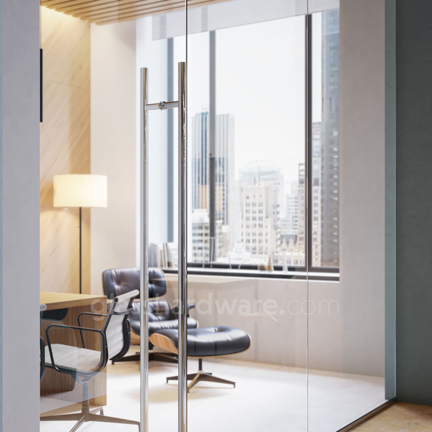 72" Round Commercial Ladder Handle - Brushed Stainless - Image 2