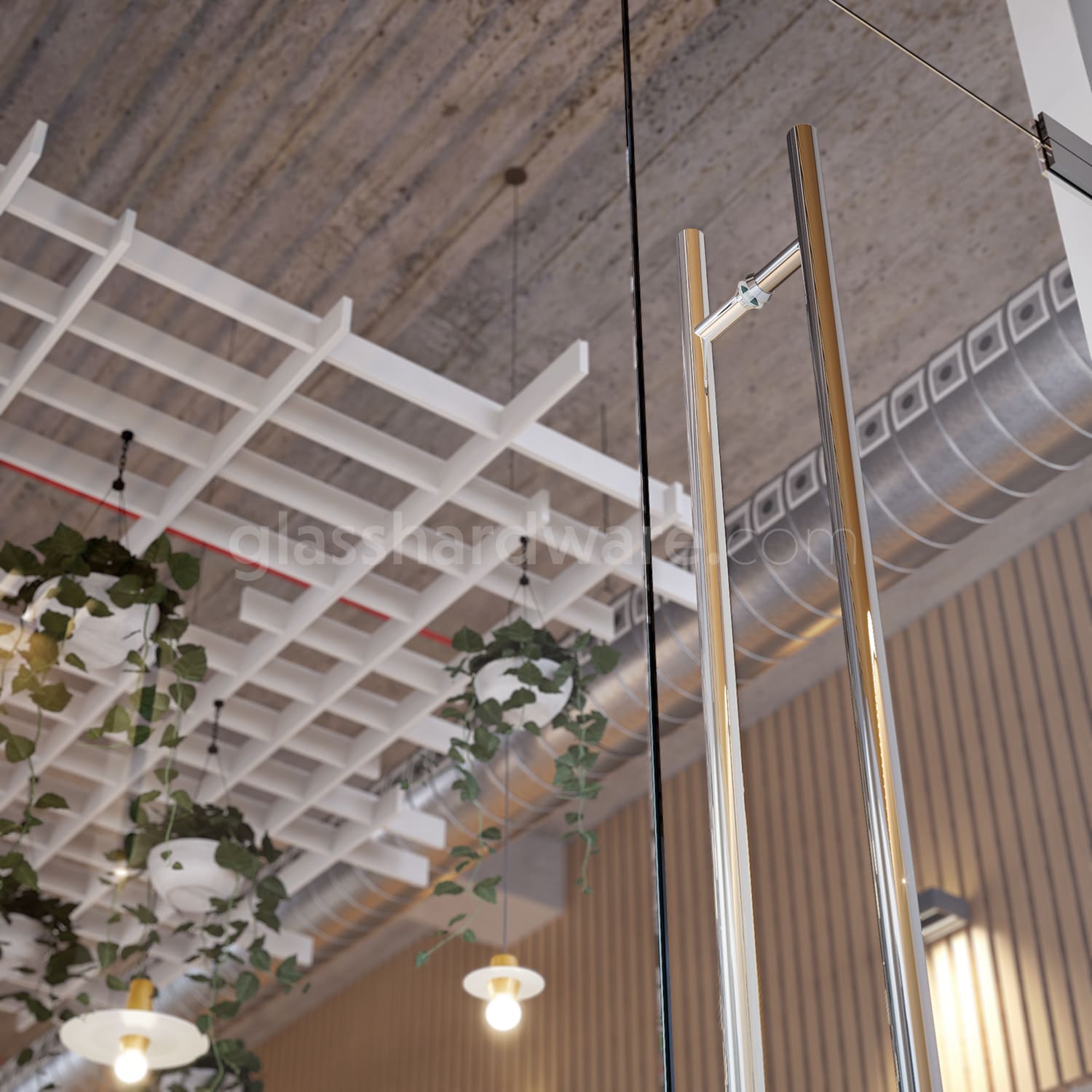 72" Round Commercial Ladder Handle - Brushed Stainless - Image 4