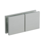 Glass-to-Glass 180 Degree Square Edge Clamp (Split Face) – Brushed Nickel