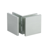 Glass-to-Glass 90 Degree Square Edge Clamp – Brushed Nickel