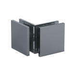 Glass-to-Glass 90 Degree Square Edge Clamp – Polished Gun Metal