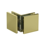 Glass-to-Glass 90 Degree Square Edge Clamp – Polished Brass