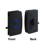 Glass Door Lock with Indicator – Matte Black