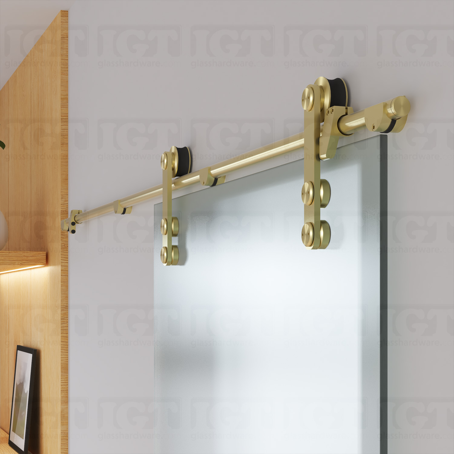 Stainless Steel Upper Track 144″ L x 1”D – Gold Brushed - Image 3