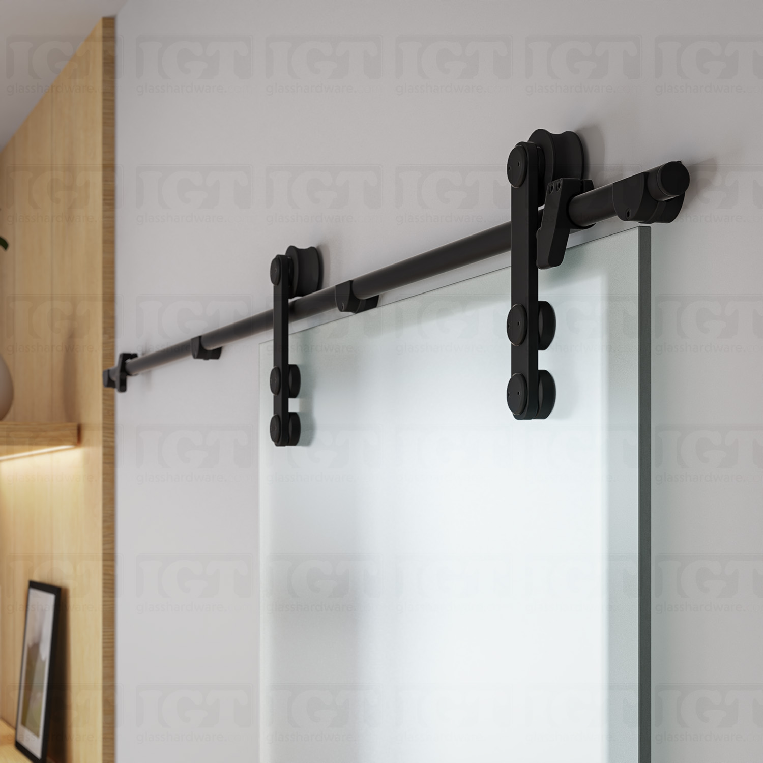 Stainless Steel Upper Track 144″ L x 1”D – Matte Black - Image 3