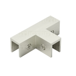 Glass-to-Glass T-Junction Sleeve Over Clamp – Brushed Nickel