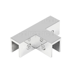 Glass-to-Glass T-Junction Sleeve Over Clamp – Chrome Polished