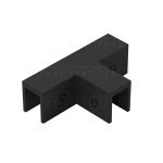 Glass-to-Glass T-Junction Sleeve Over Clamp – Matte Black