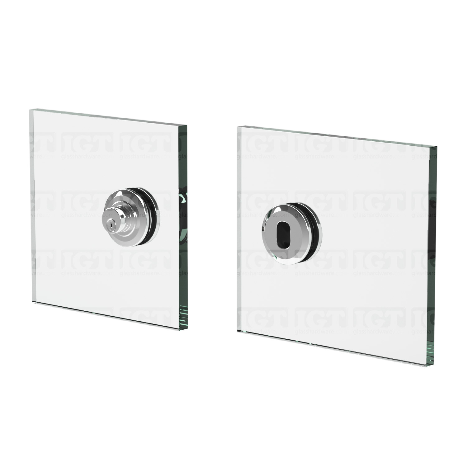 Barn Door Lock Glass-to-Glass - Polished Stainless - Image 6