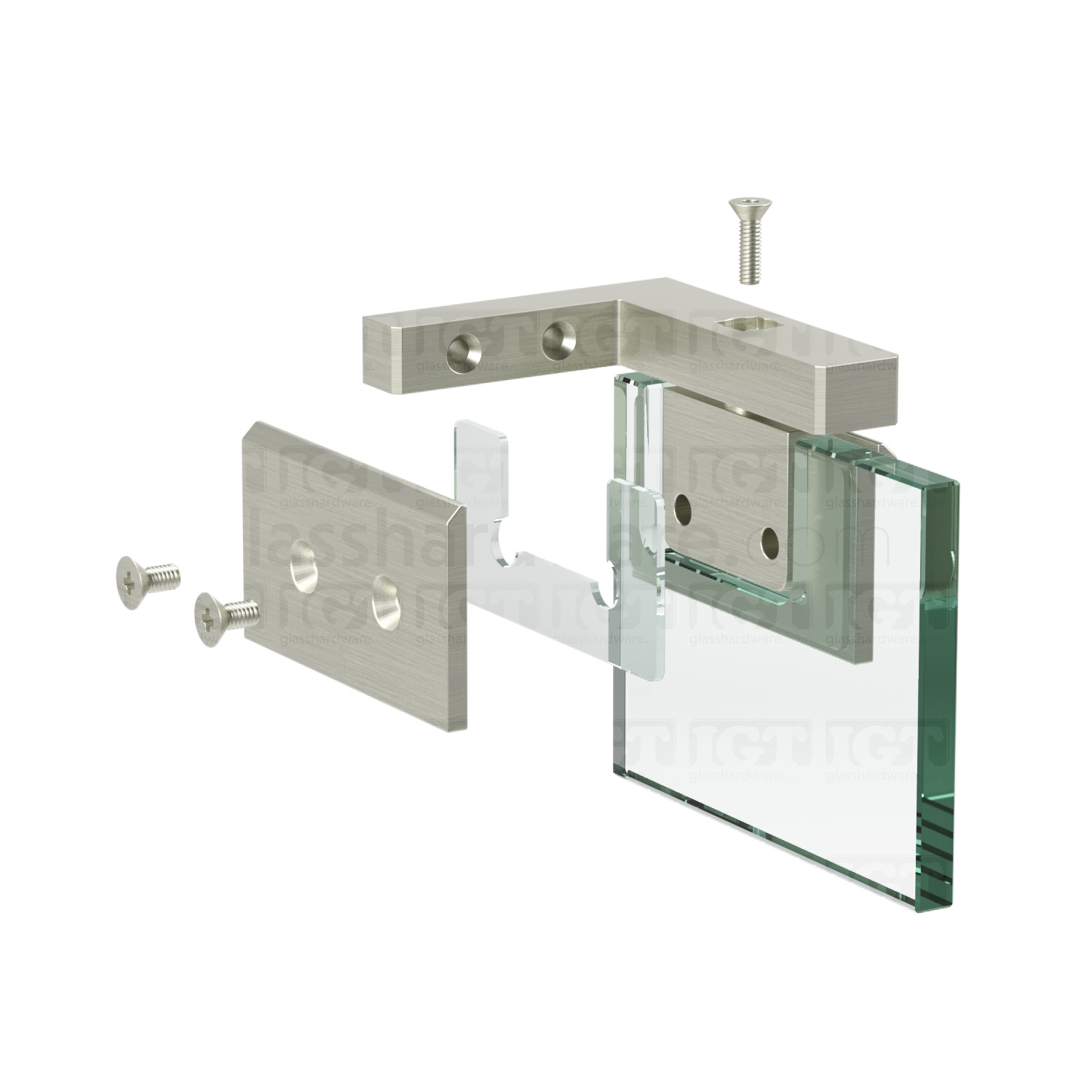 Left or Right Wall Mount Pivot Hinge - Brushed Nickel - Image 8