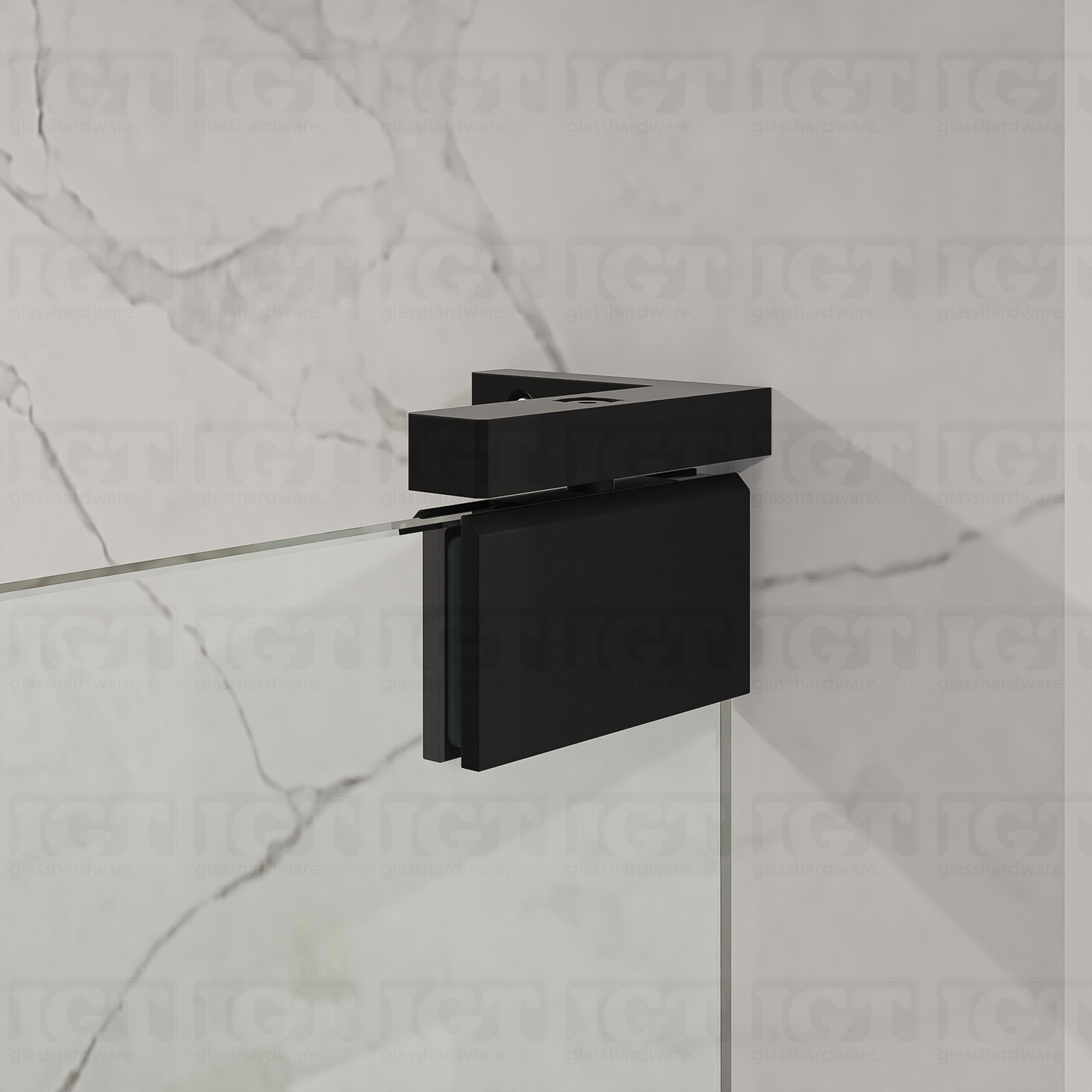 Left or Right Wall Mount Pivot Hinge - Matte Black - Image 3