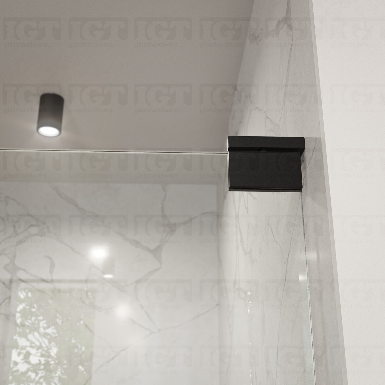 Left or Right Wall Mount Pivot Hinge - Matte Black - Image 5