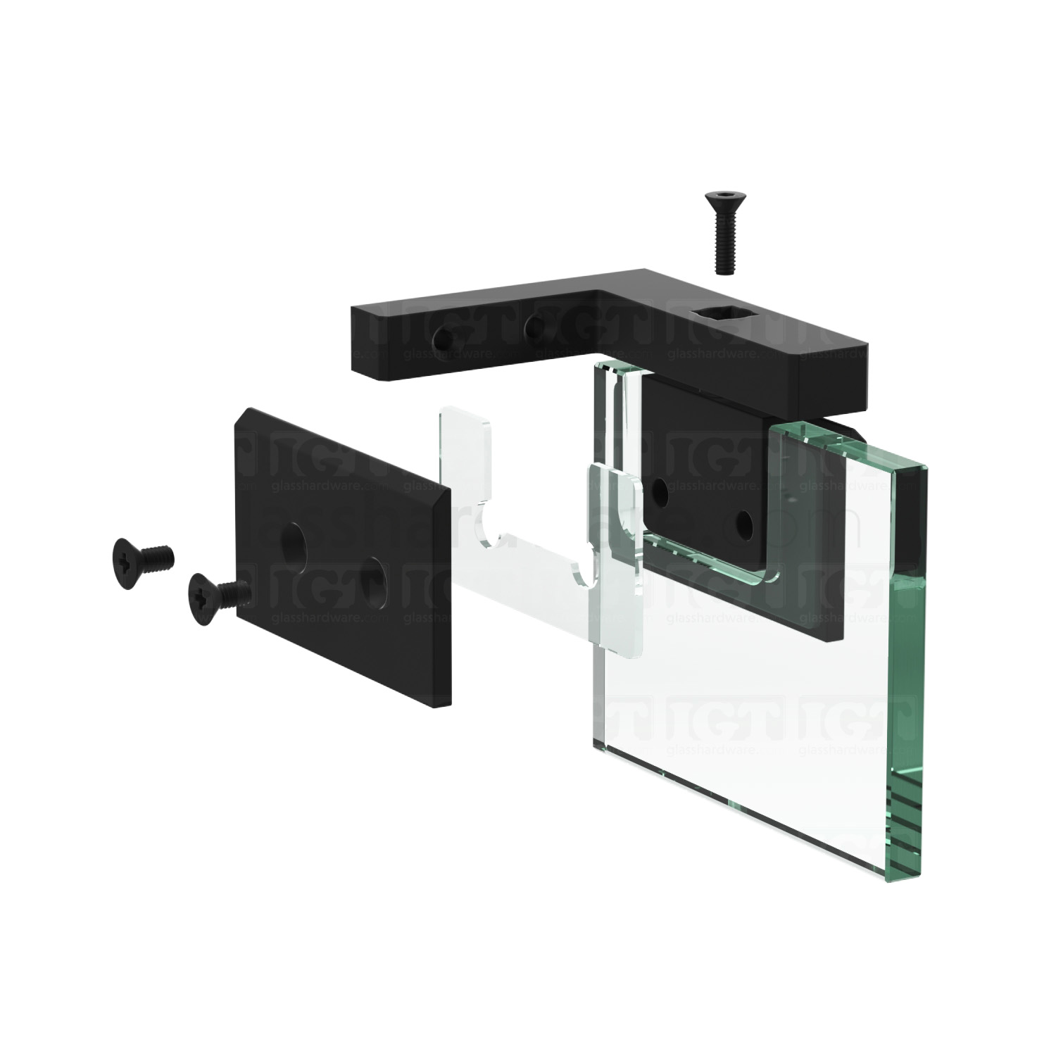 Left or Right Wall Mount Pivot Hinge - Matte Black - Image 8