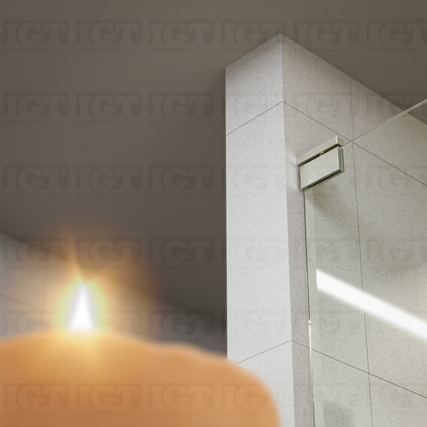 Left or Right Wall Mount Pivot Hinge - Brushed Nickel - Image 5