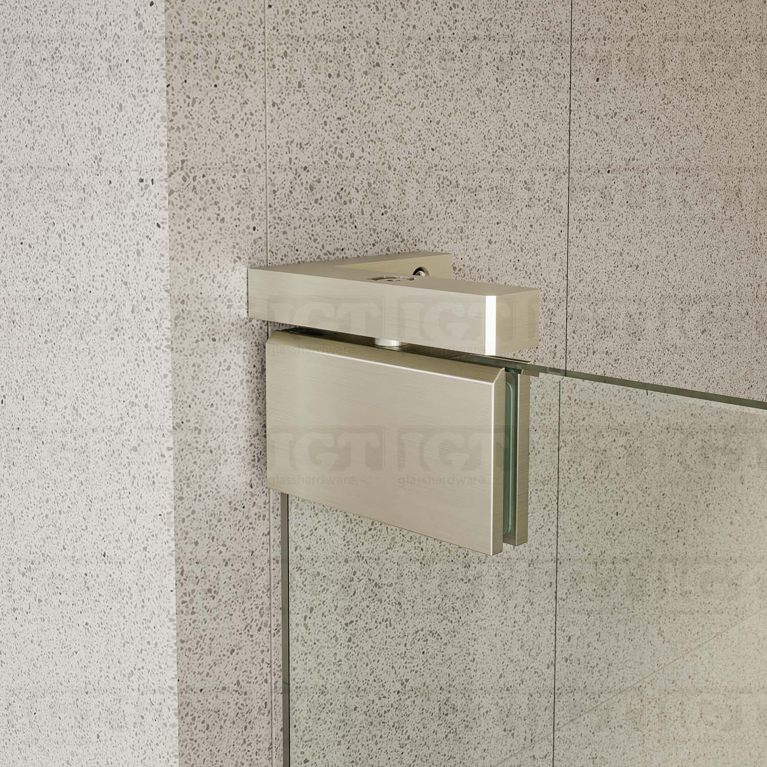 Left or Right Wall Mount Pivot Hinge - Brushed Nickel - Image 4