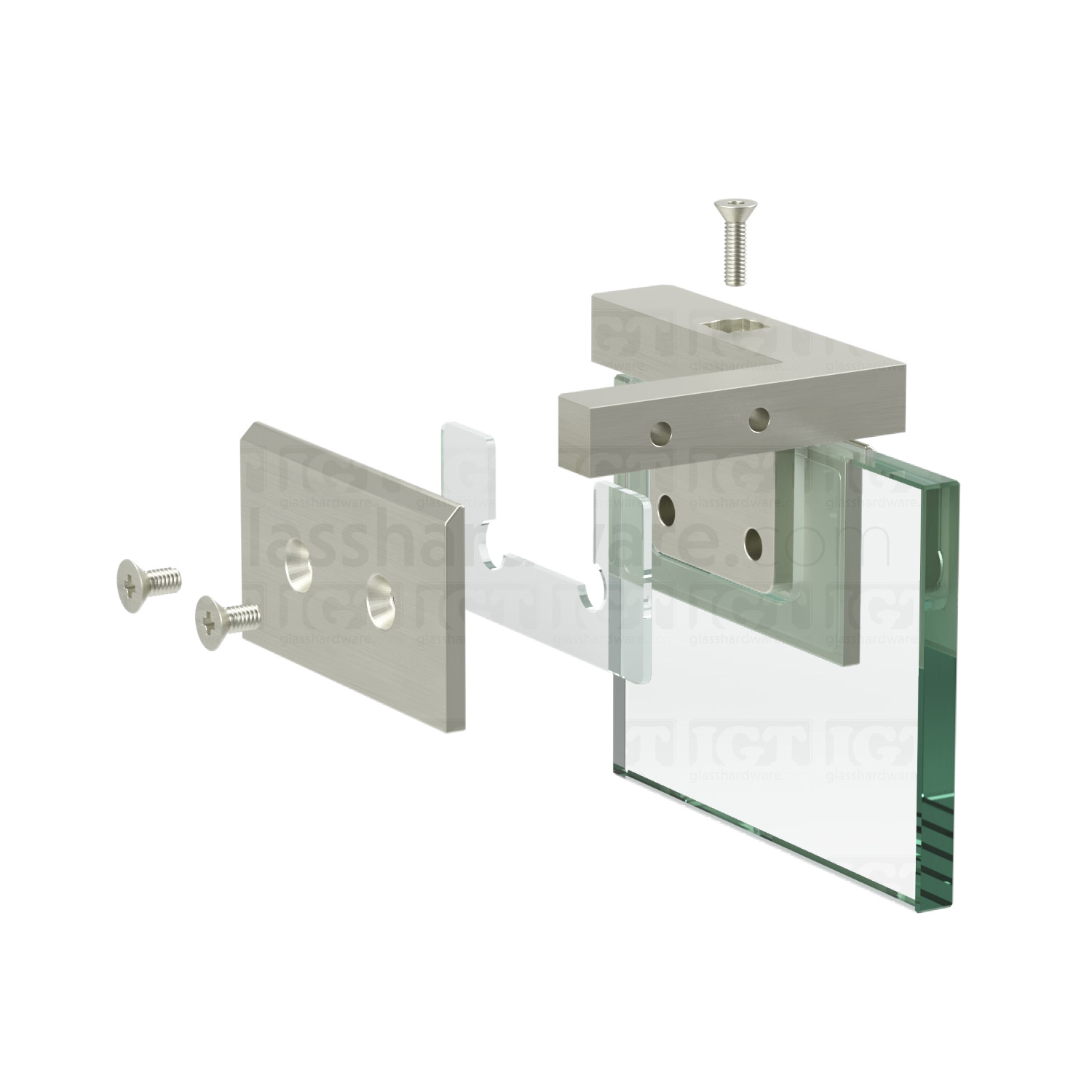 Left or Right Wall Mount Pivot Hinge - Brushed Nickel - Image 7