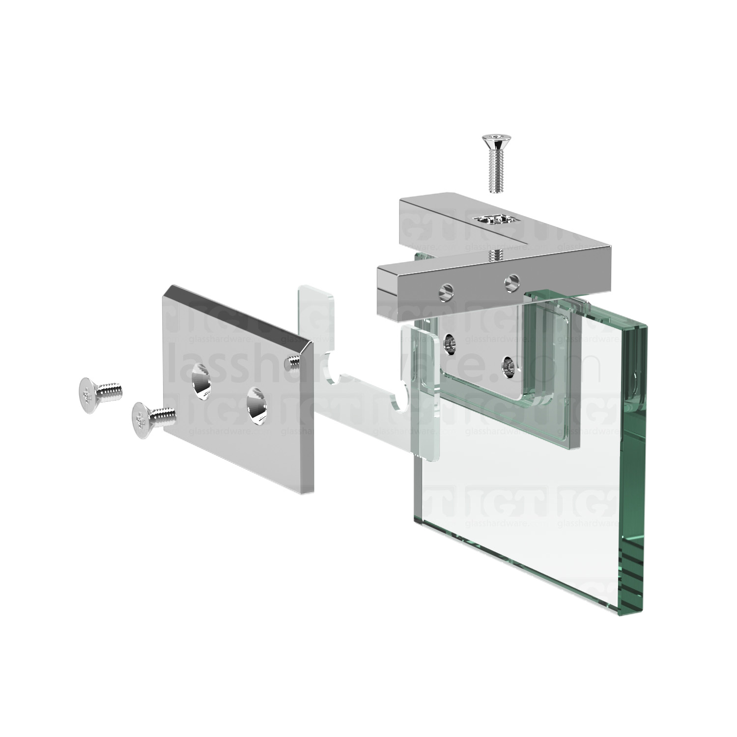 Left or Right Wall Mount Pivot Hinge - Chrome Polished - Image 6