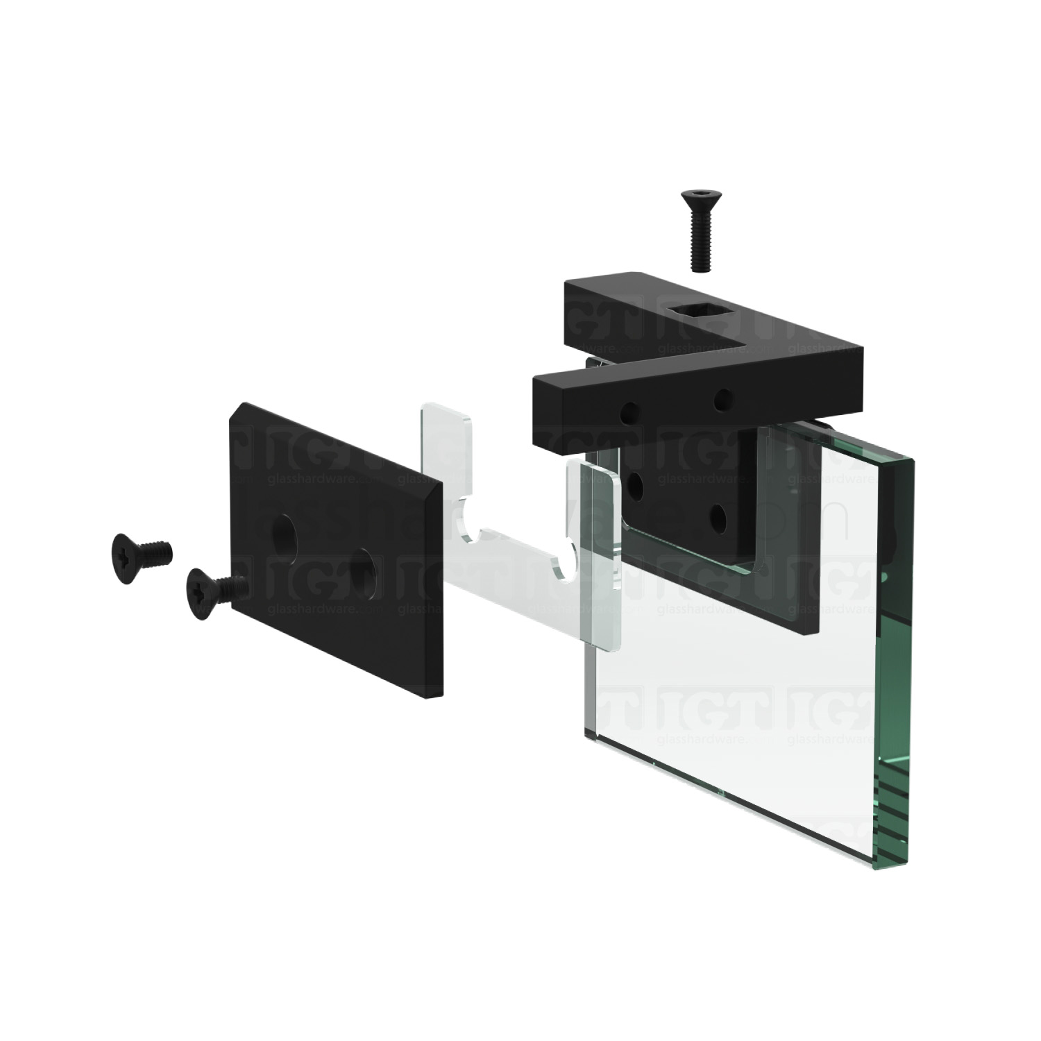 Left or Right Wall Mount Pivot Hinge - Matte Black - Image 7