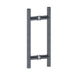 8″ Center-to-Center Round Ladder Handle – Polished Gun Metal