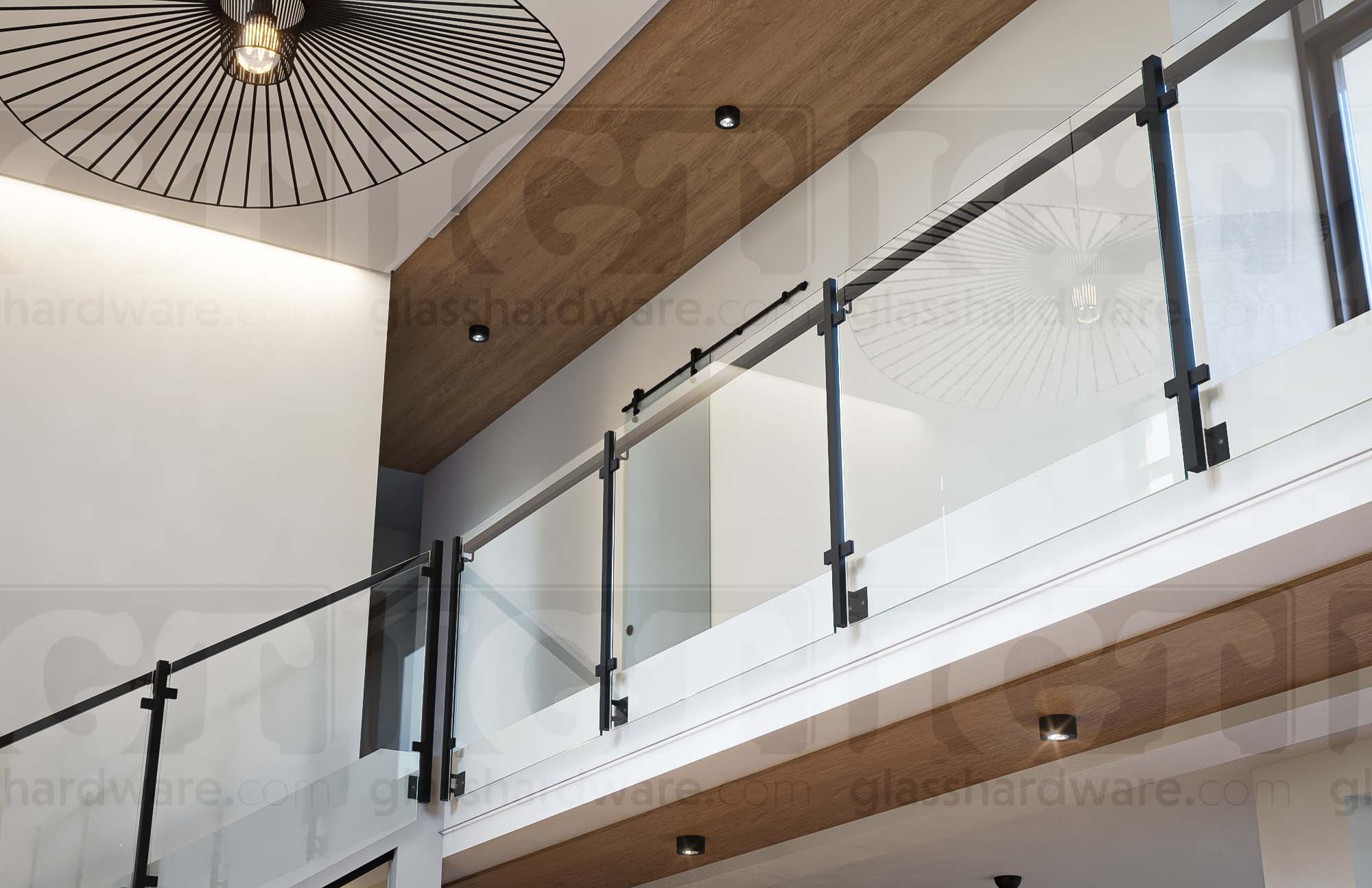 316 S.S Square Wall Mount Post 1-9/16” Dia. x 47-1/4” H. - Matte Black - Image 3