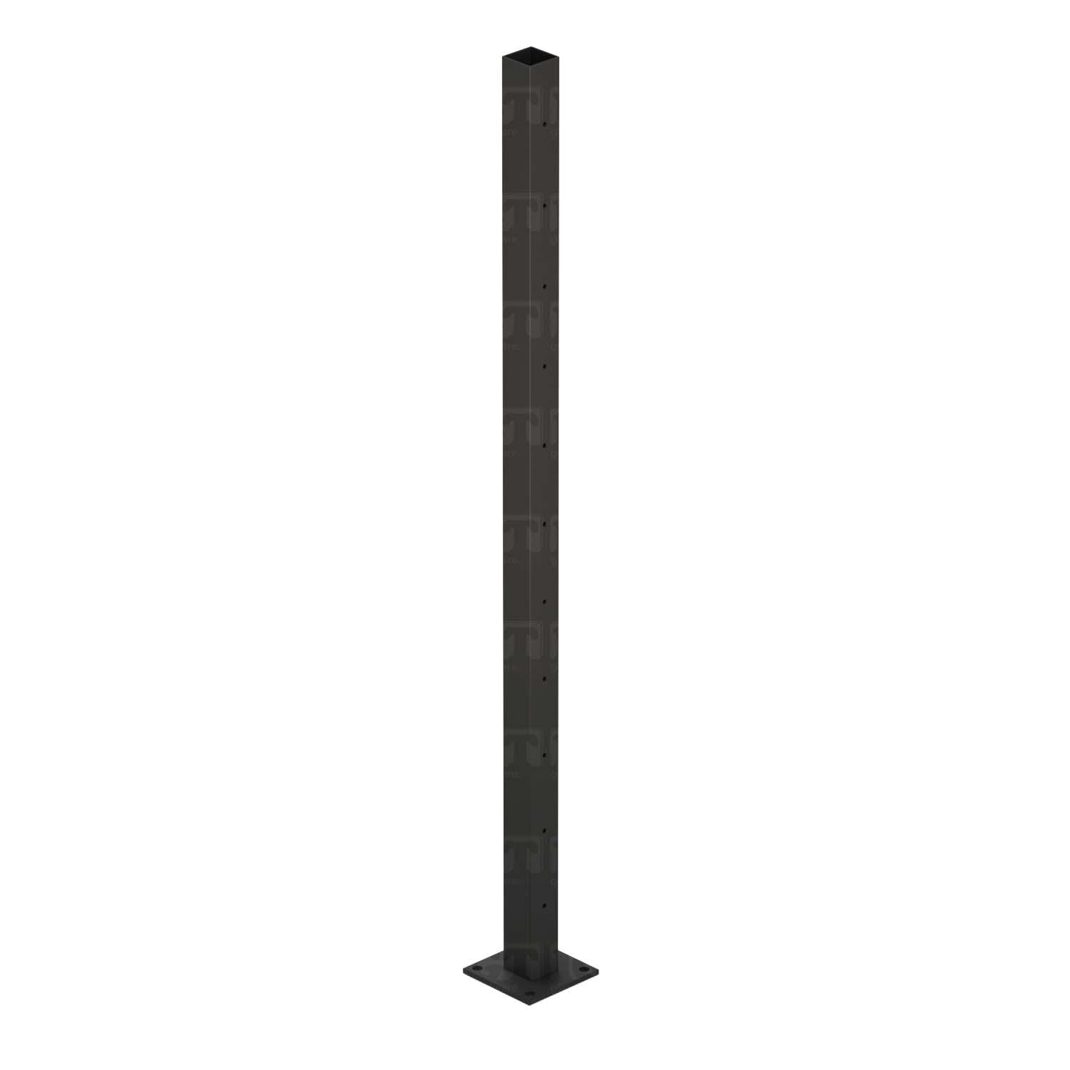 39 1/2" Square Cable Railing Post - Matte Black