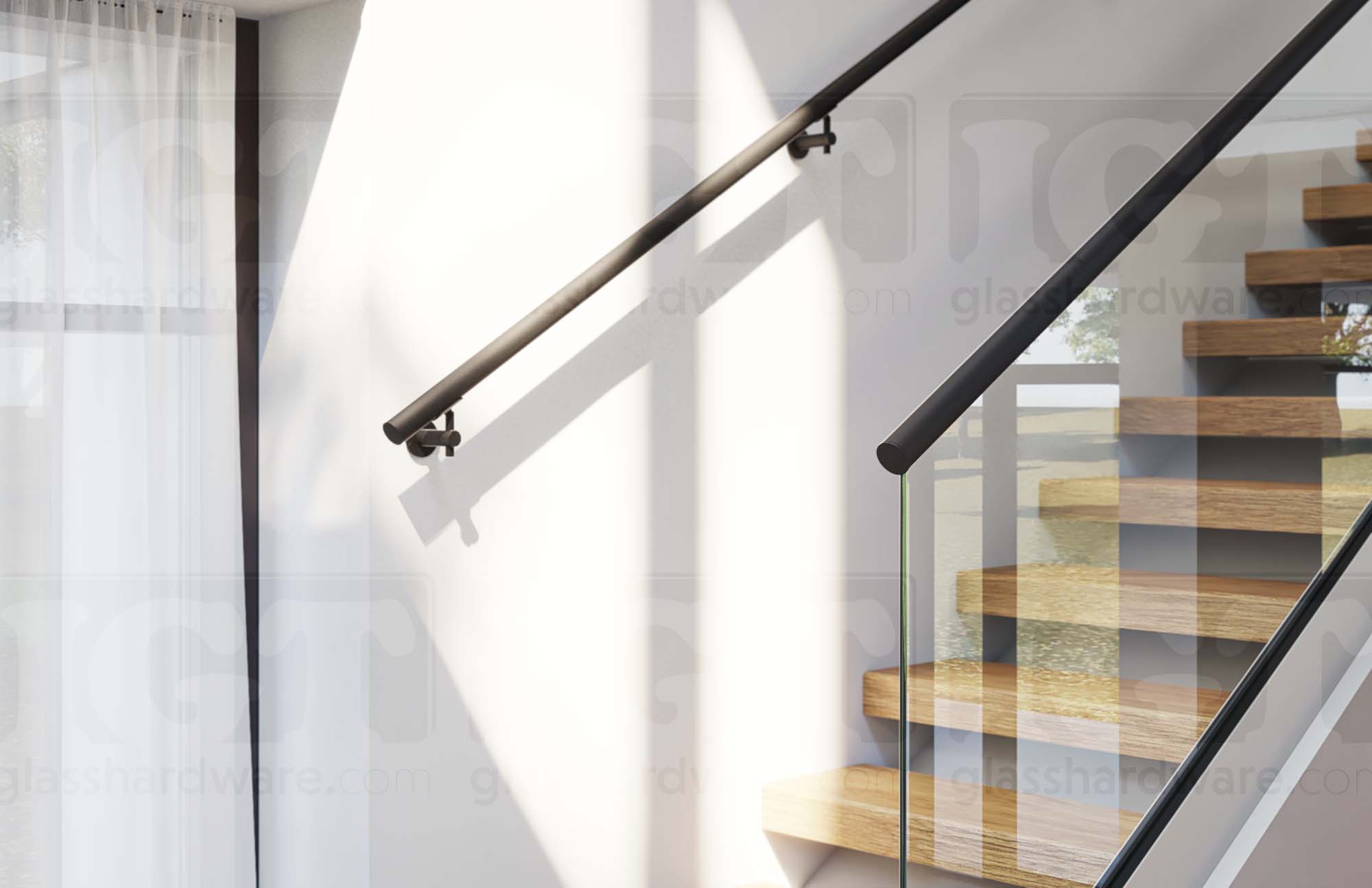 End Cap for Round Cap Rail - Matte Black - Image 2