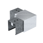 Square 90 Deg. Connector For Slotted Tube 1-9/16″ S.S316 – Brushed Stainless