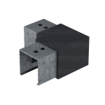 Square 90 Deg. Connector For Slotted Tube 1-9/16″ S.S316 – Matte Black
