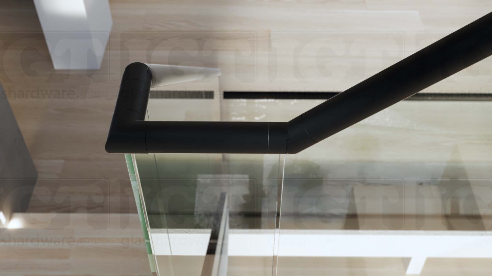 25-55 Deg. Articulated Angle Connector For Slotted Round Tube. - Matte Black - Image 2