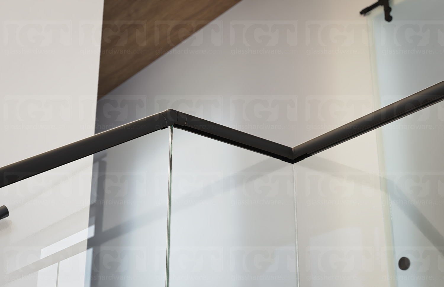 55 Degree Articulated Connector for Round Cap Rail - Matte Black - Image 3