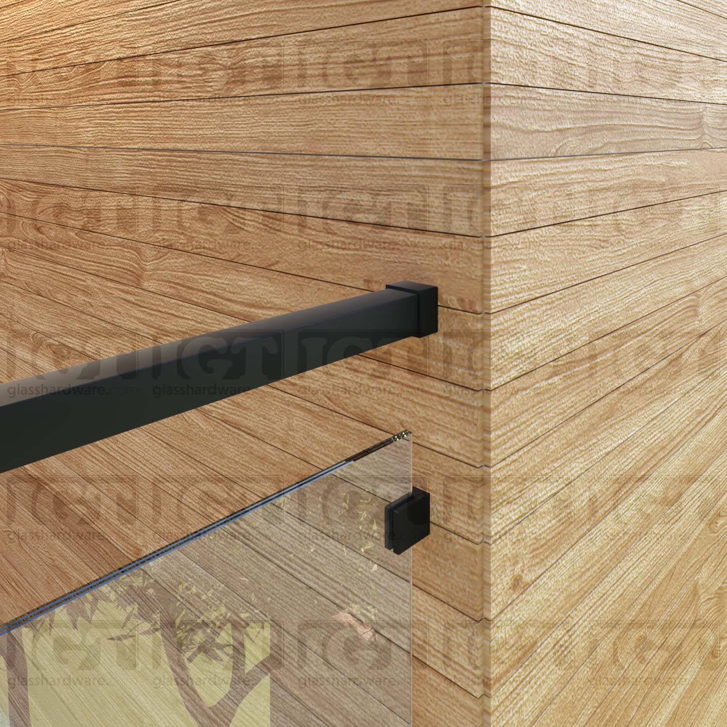 Wall Anchorage for Square Handrail - Matte Black - Image 4