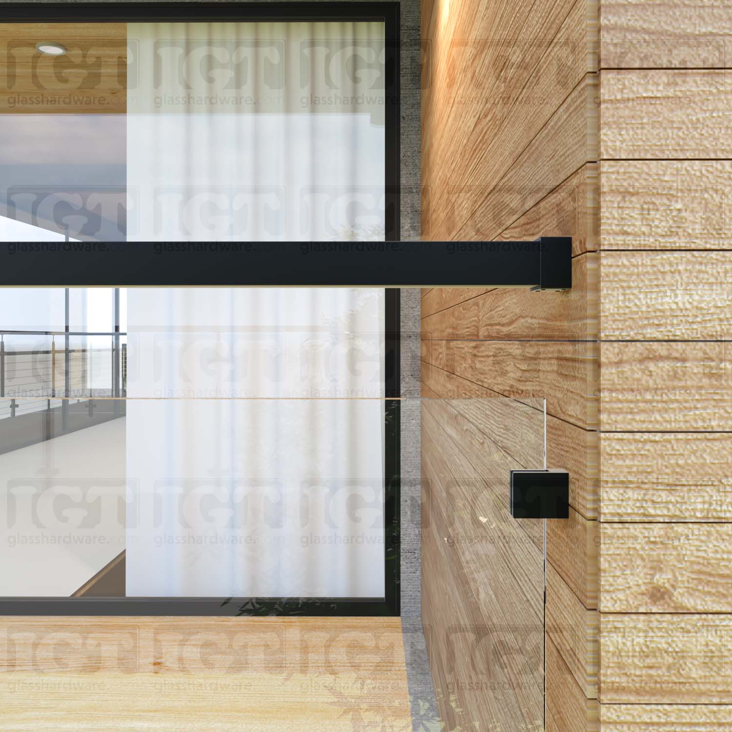 Wall Anchorage for Square Handrail - Matte Black - Image 5