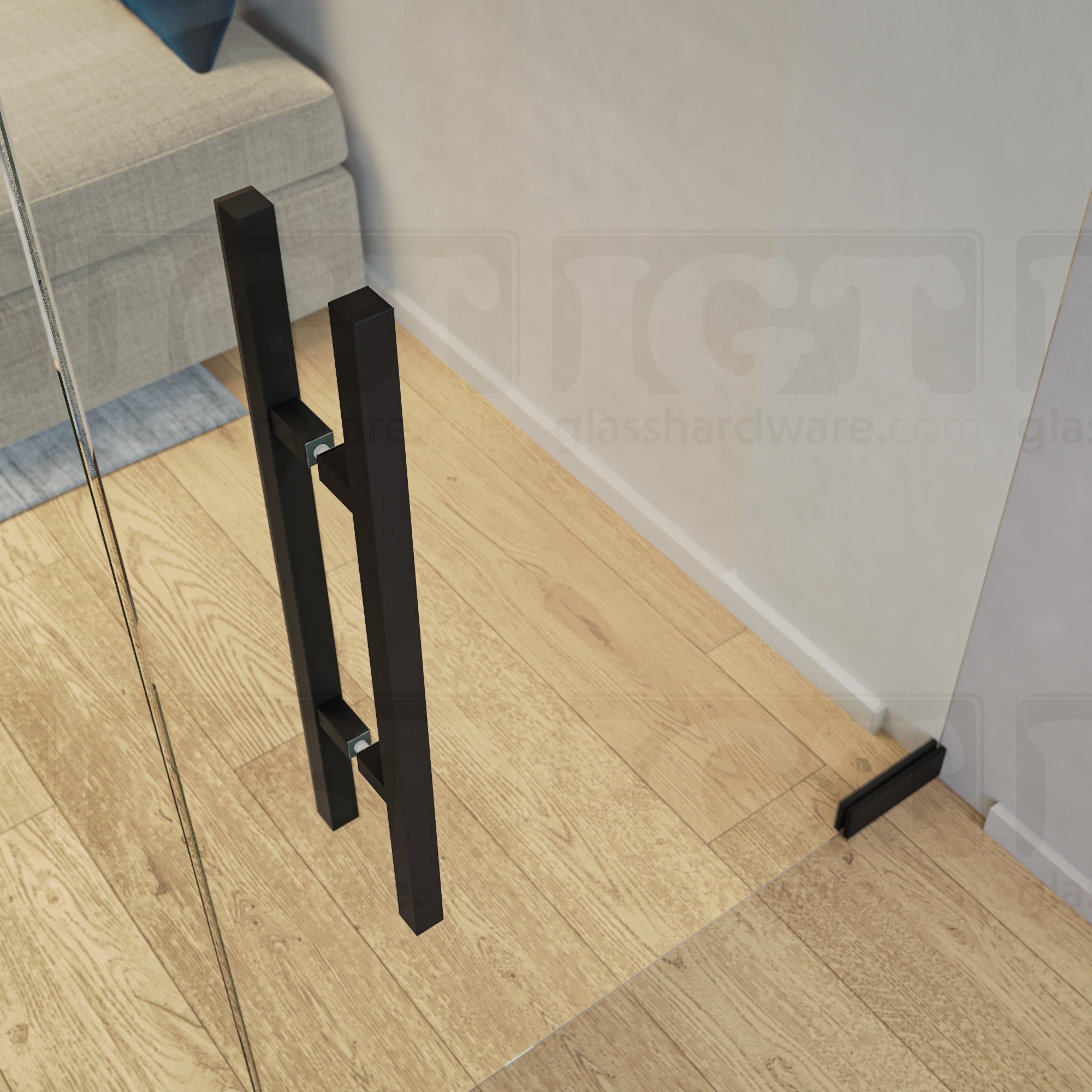 24″ Square Commercial Ladder Handle - Matte Black - Image 4