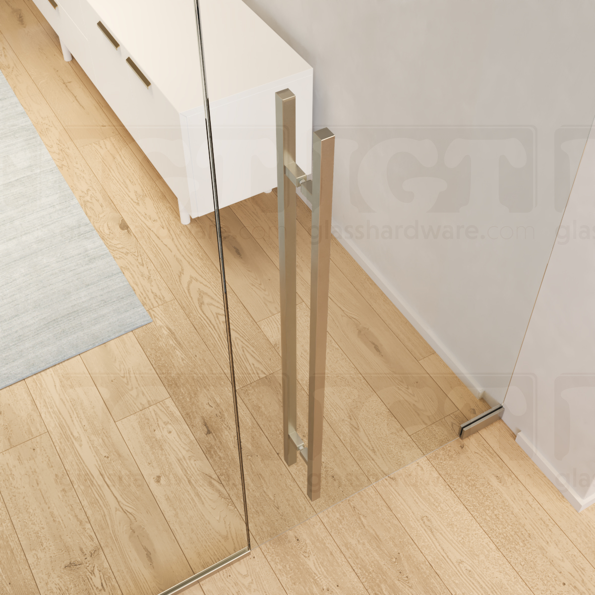 48" Square Commercial Ladder Handle - Brushed Stainless - Image 4