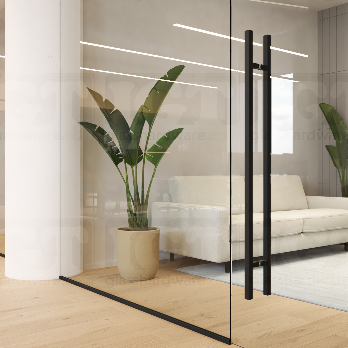 60" Square Commercial Ladder Handle - Matte Black - Image 2