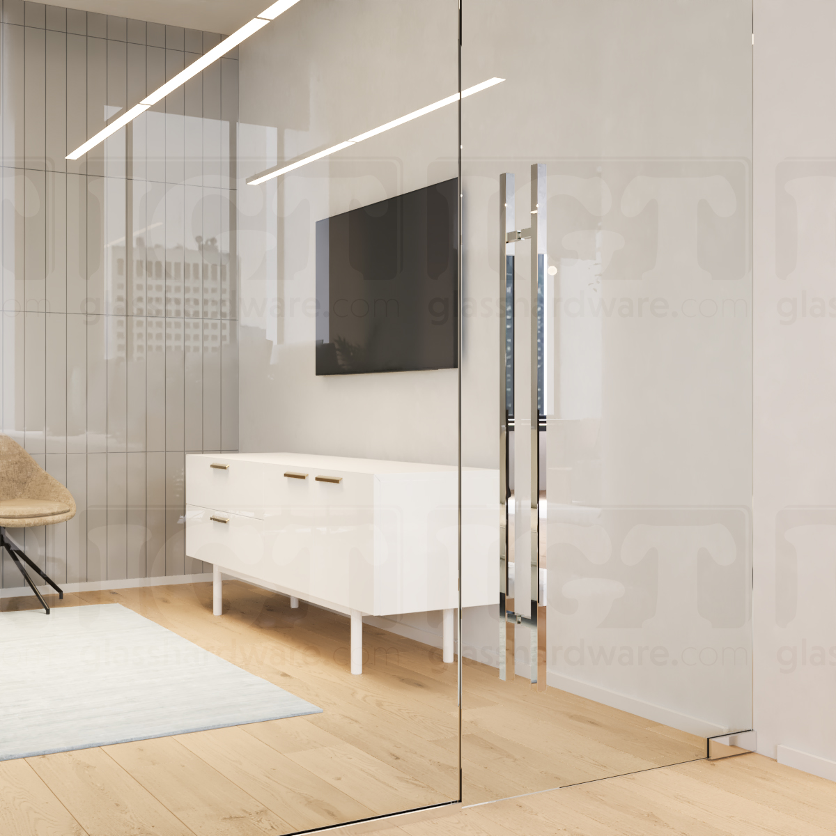 60" Square Commercial Ladder Handle - Polished Stainless - Image 4
