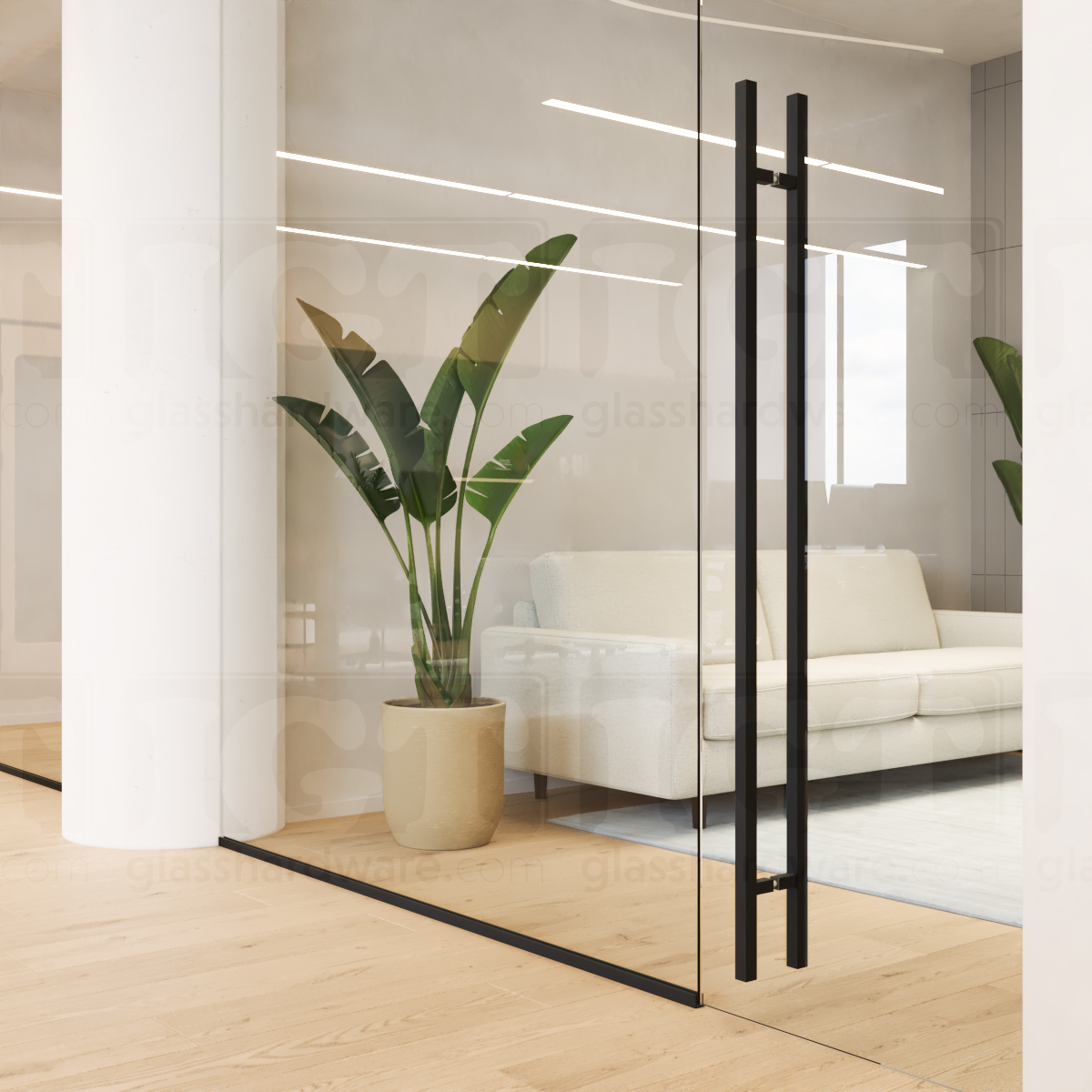 72" Square Commercial Ladder Handle - Matte Black - Image 2