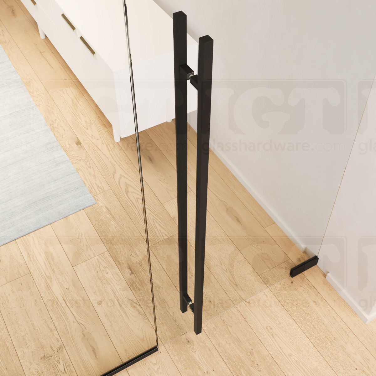 72" Square Commercial Ladder Handle - Matte Black - Image 4