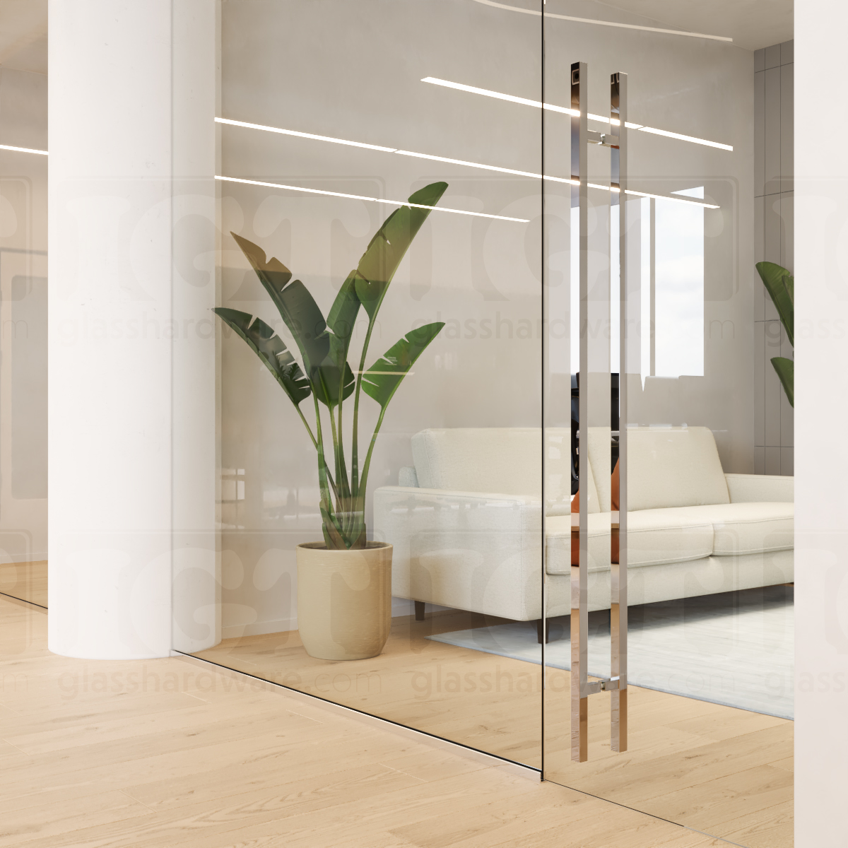 72" Square Commercial Ladder Handle - Polished Stainless - Image 2