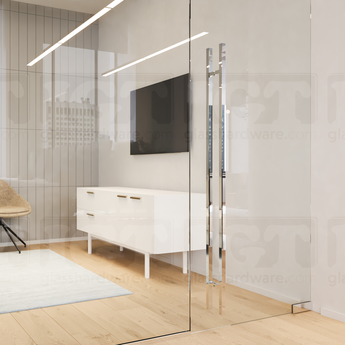 72" Square Commercial Ladder Handle - Polished Stainless - Image 4